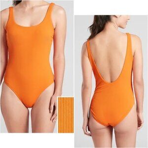 Athleta Cloudbreak‎ Orange Ribbed One-Piece Swimsuit